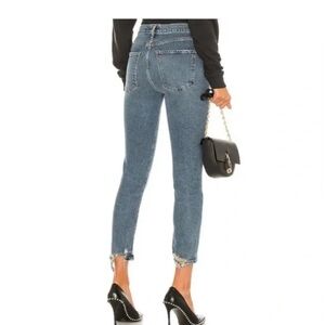 Agolde Toni Mid Rise Straight Distressed Jeans